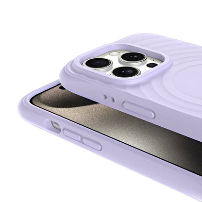 Apple iPhone 15 Pro M-safe Şarj Özellikli Airbagli Mat Görünümlü Zore Hepi Kapak Pembe Açık