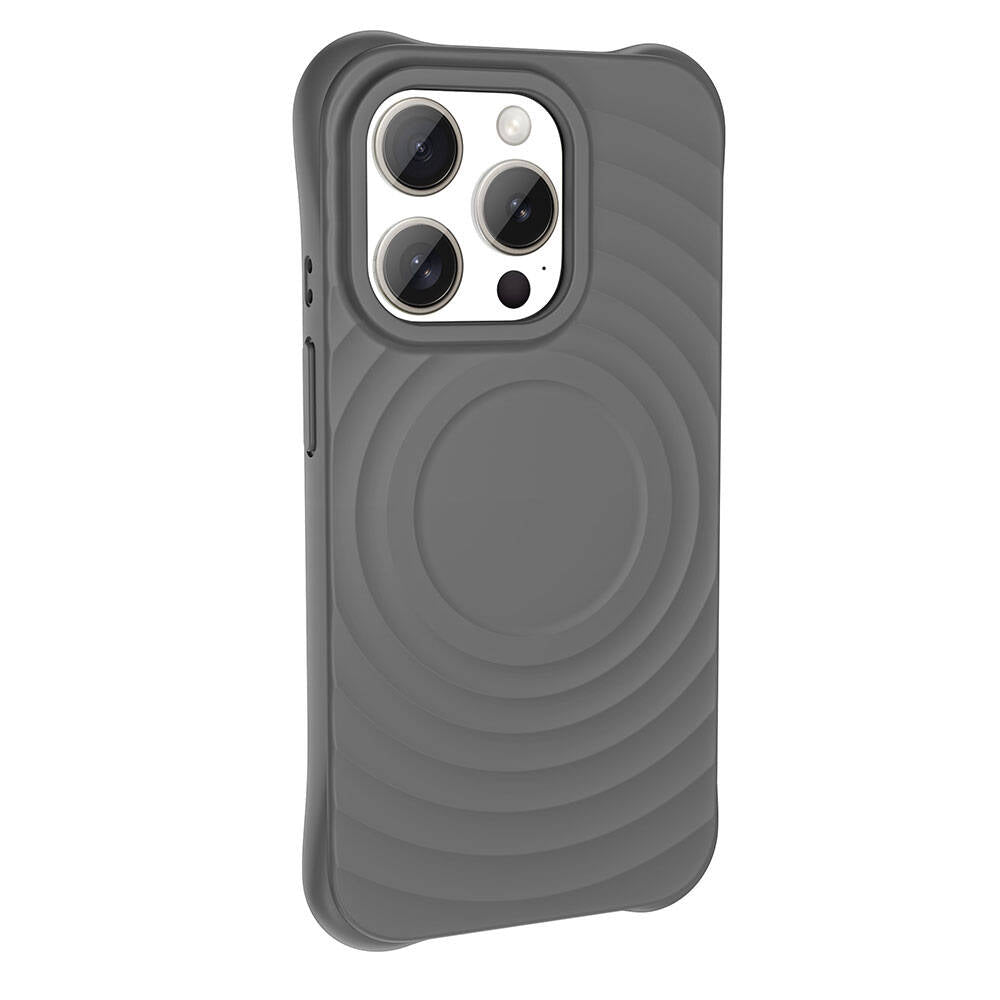 Apple iPhone 15 Pro M-safe Şarj Özellikli Airbagli Mat Görünümlü Zore Hepi Kapak Gri