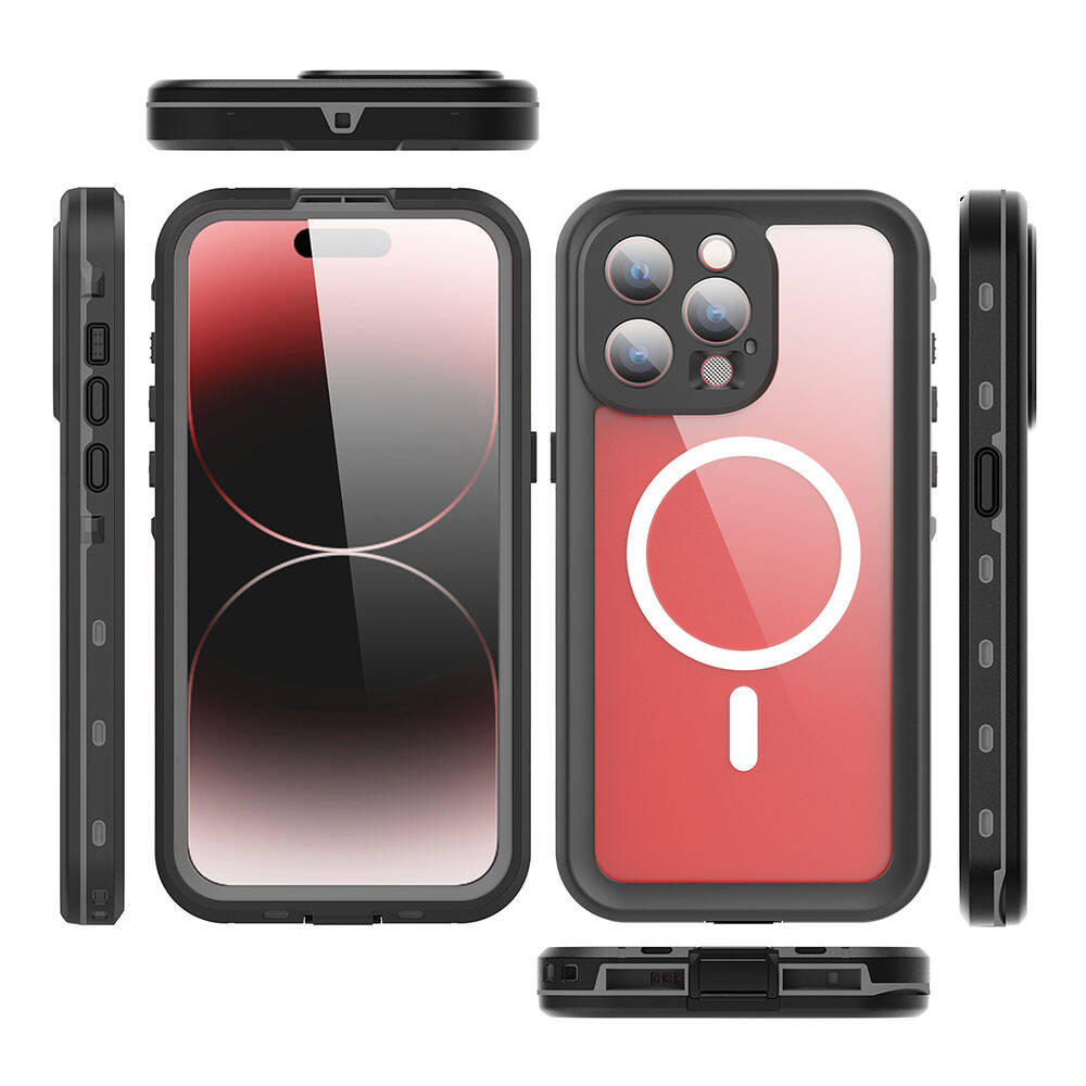 Apple iPhone 15 Pro Max Kılıf 1-1 Su Geçirmez Kılıf Siyah