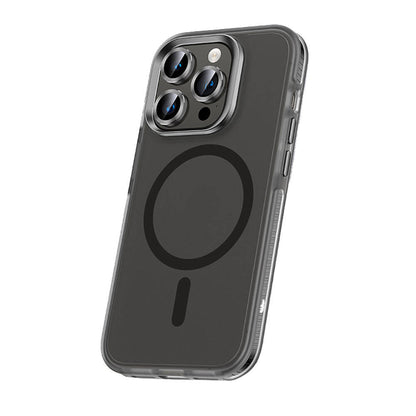 Apple iPhone 15 Pro Max Kılıf Airbagli M-safe Wireless Şarj Özellikli Lens Koruyuculu Zore Klaptika Kapak Siyah