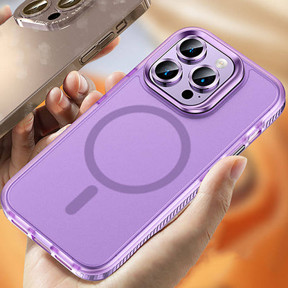 Apple iPhone 15 Pro Max Kılıf Airbagli M-safe Wireless Şarj Özellikli Lens Koruyuculu Zore Klaptika Kapak Siyah