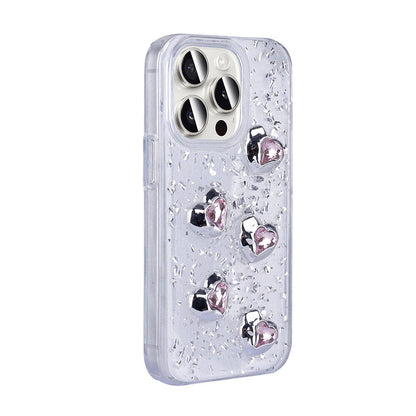 Apple iPhone 15 Pro Max Kılıf Airbagli Simli Arka Yüzey Zore Işıltı Silikon Kapak Lila