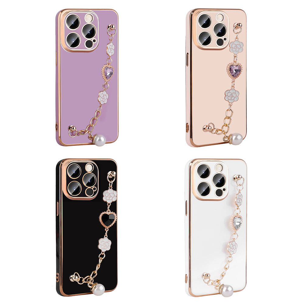 Apple iPhone 15 Pro Max Kılıf El Tutamaçlı Kamera Korumalı Zore Taka Silikon Kapak Mor