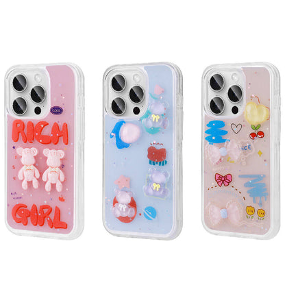 Apple iPhone 15 Pro Max Kılıf Kabartma Figürlü Parlak Zore Minimini Silikon Kapak Kırmızı