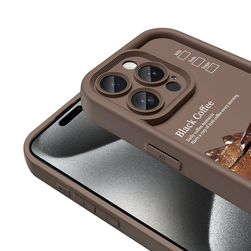 Apple iPhone 15 Pro Max Kılıf Kamera Korumalı Baskılı Arka Yüzey Zore Klas Kapak Siyah