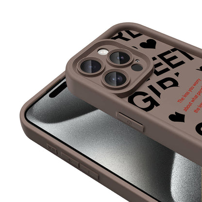 Apple iPhone 15 Pro Max Kılıf Kamera Korumalı Baskılı Arka Yüzey Zore Klas Kapak Açık Kahve