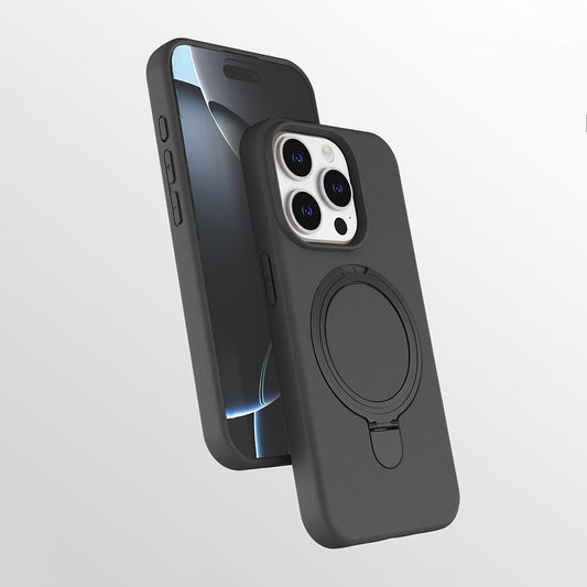 Apple iPhone 15 Pro Max Kılıf M-safe Şarj Özellikli Standlı Zore Samara Kapak Siyah