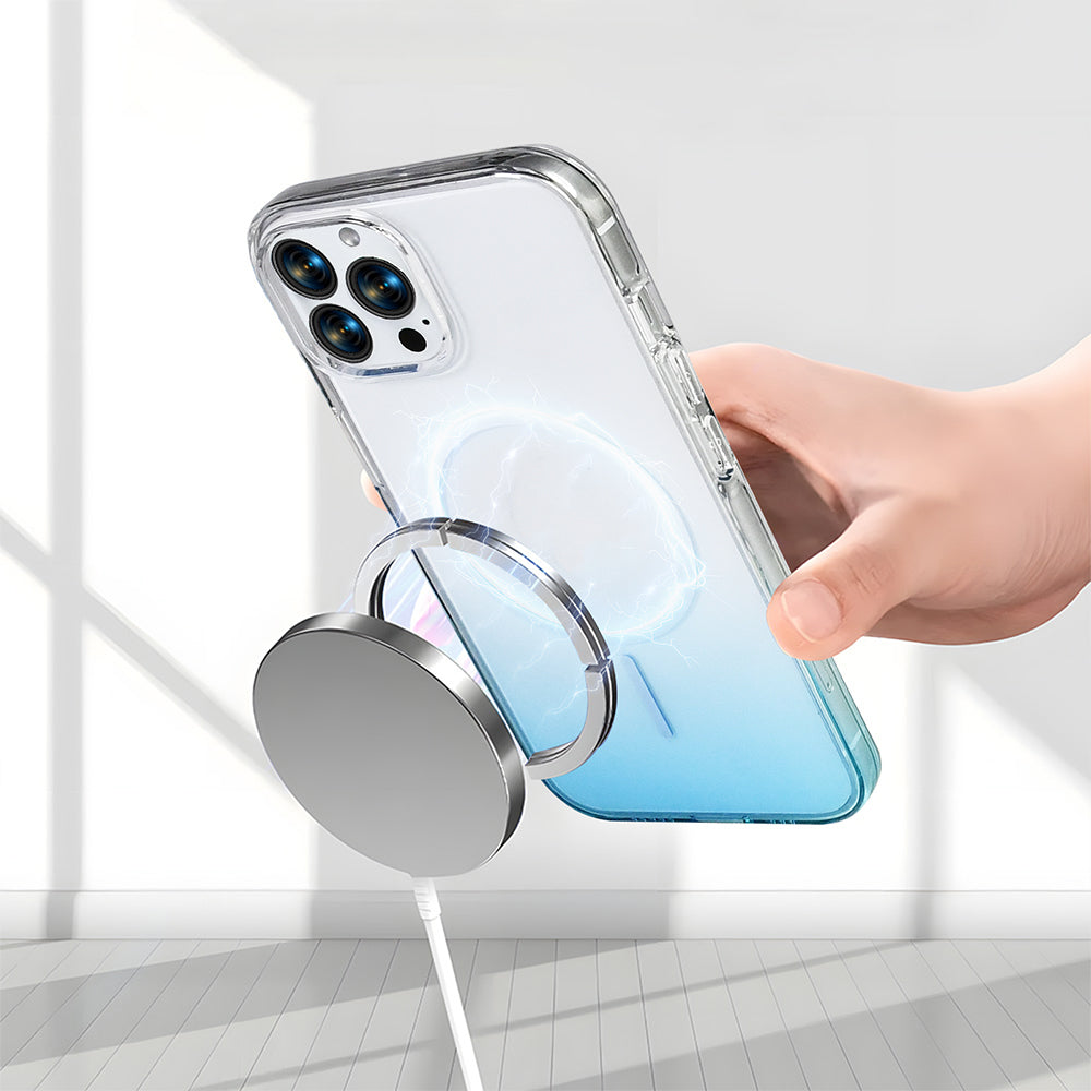 Apple iPhone 15 Pro Max Kılıf M-Safe Şarj Özellikli Zore Septik Silikon Kapak Mor