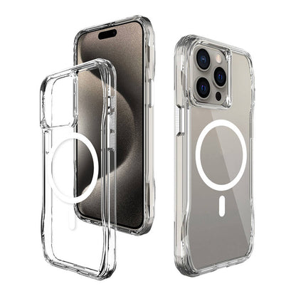 Apple iPhone 15 Pro Max Kılıf M-safe Şarj Özellikli Airbagli Şeffaf Zore İncek Kapak Şeffaf