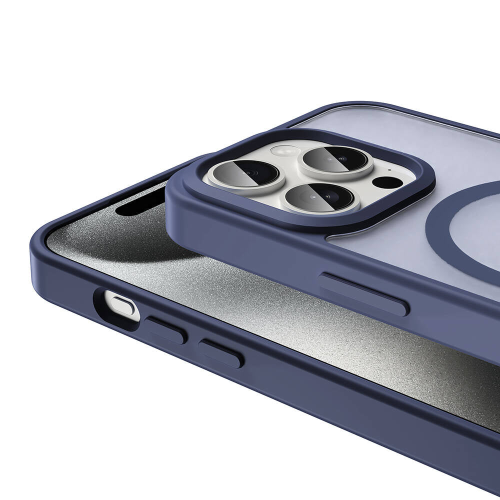 Apple iPhone 15 Pro Max Kılıf M-safe Şarj Özellikli Mat Arka Yüzey Zore Sio Kapak Siyah