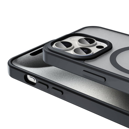 Apple iPhone 15 Pro Max Kılıf M-safe Şarj Özellikli Mat Arka Yüzey Zore Sio Kapak Gri