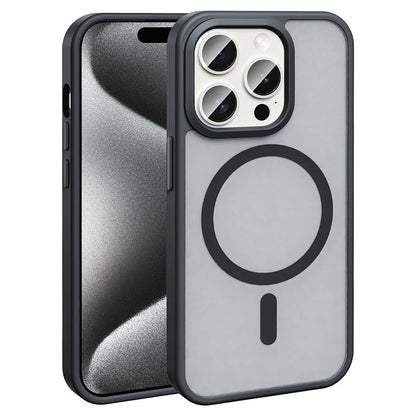 Apple iPhone 15 Pro Max Kılıf M-safe Şarj Özellikli Mat Arka Yüzey Zore Sio Kapak Lacivert