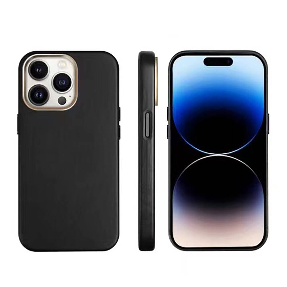 Apple iPhone 15 Pro Max Kılıf M-safe Şarj Özellikli PU Deri Zore Adora Kapak Siyah