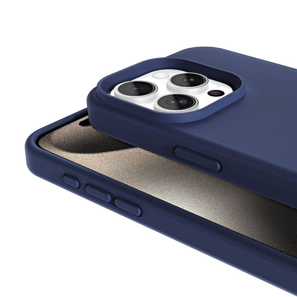 Apple iPhone 15 Pro Max Kılıf M-safe Şarj Özellikli Sıvı Teknolojili Silinebilir Sert Zore Kivi Kapak Pembe