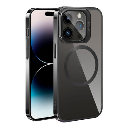 Apple iPhone 15 Pro Max Kılıf M-safe Şarj Özellikli Standlı Zore Klon Kapak Siyah