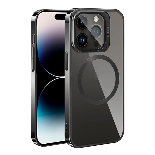 Apple iPhone 15 Pro Max Kılıf M-safe Şarj Özellikli Standlı Zore Klon Kapak Siyah