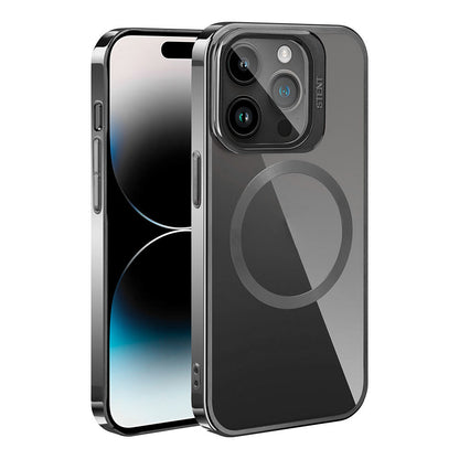 Apple iPhone 15 Pro Max Kılıf M-safe Şarj Özellikli Standlı Zore Klon Kapak Gri