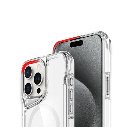 Apple iPhone 15 Pro Max Kılıf M-safe Şarj Özellikli Zore T-Max Standlı Kapak Renksiz