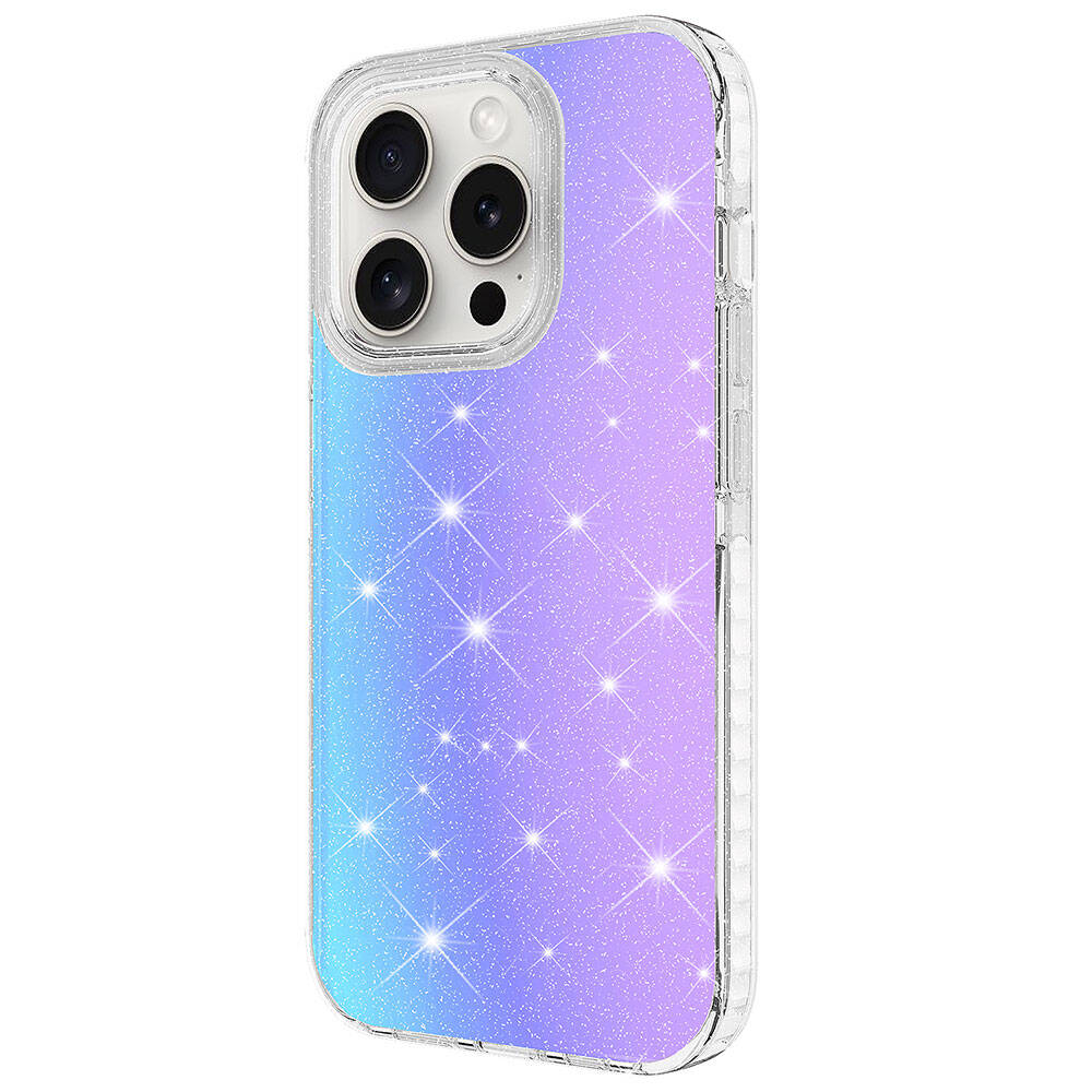 Apple iPhone 15 Pro Max Kılıf Parlak Renk Geçişli Zore Velle Kapak Pembe Koyu