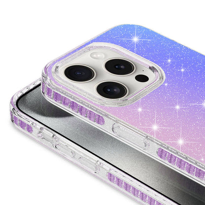 Apple iPhone 15 Pro Max Kılıf Parlak Renk Geçişli Zore Velle Kapak Mor