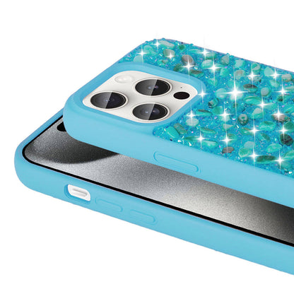 Apple iPhone 15 Pro Max Kılıf Parlak Taşlı Tasarım Zore Linea Diamond Kapak Pembe