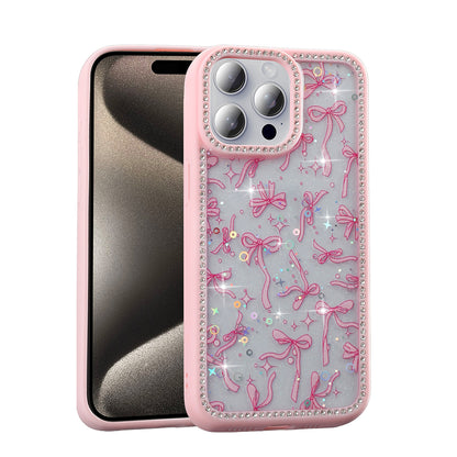 Apple iPhone 15 Pro Max Kılıf Taşlı ve Simli Tasarım Zore Azra Kapak