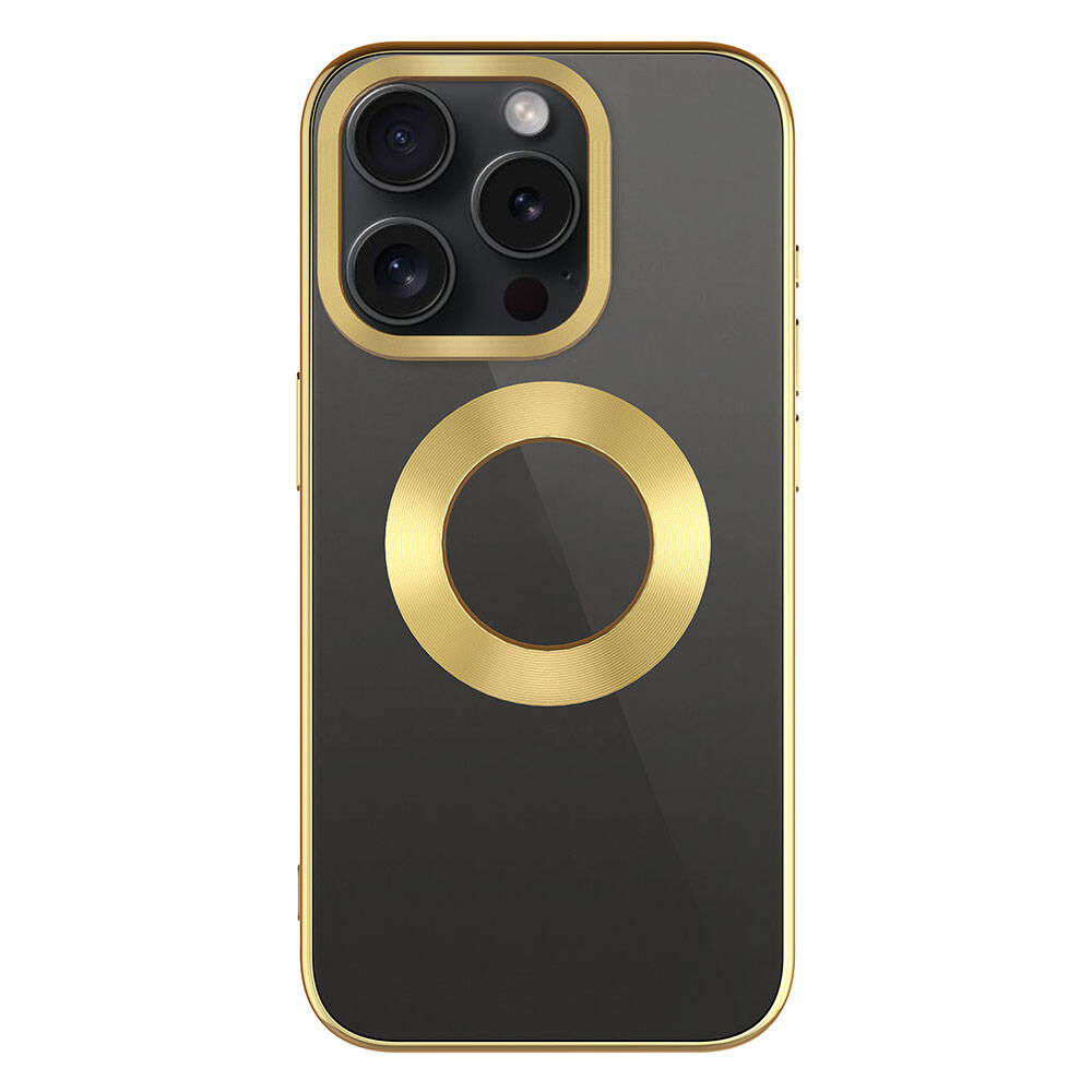 Apple iPhone 15 Pro Max Kılıf Tek Kamera Çerçeveli Logo Gösteren Zore Omega Kapak Siyah