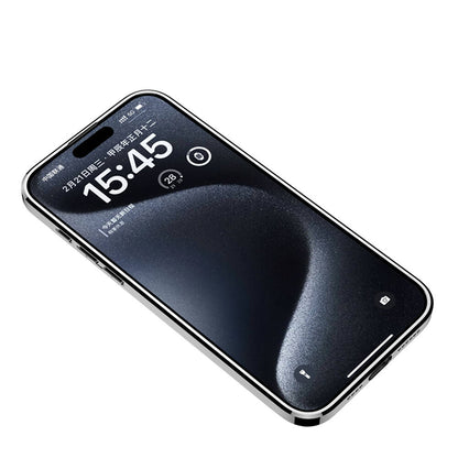 Apple iPhone 15 Pro Max Kılıf Ultra İnce Kamera Korumalı PC + Deri Arka Yüzey Zore X-Pro Kapak Titanyum-Gri