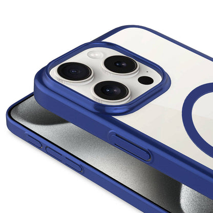 Apple iPhone 15 Pro Max Kılıf Wireless Şarj Özellikli Sert PC Zore Mat Riksos M-safe Kapak Gri