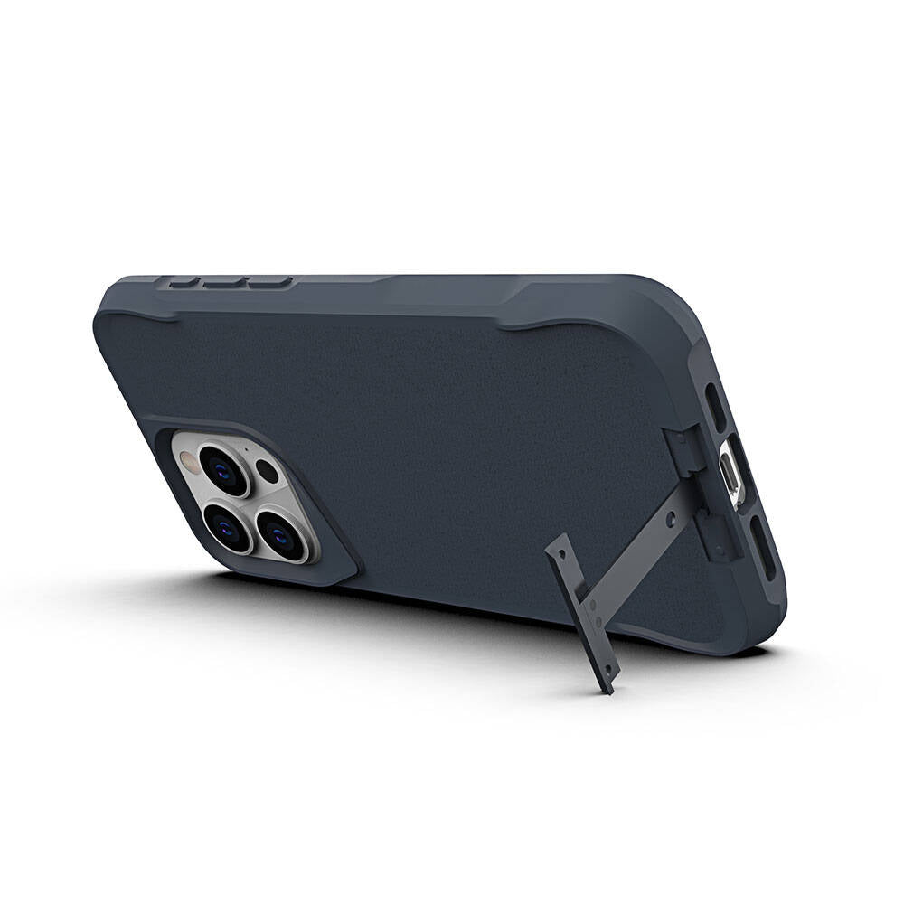 Apple iPhone 15 Pro Max Kılıf Zore Airbag Kenarlı T-Max Mat Standlı Kapak Gri