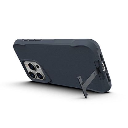 Apple iPhone 15 Pro Max Kılıf Zore Airbag Kenarlı T-Max Mat Standlı Kapak Lacivert