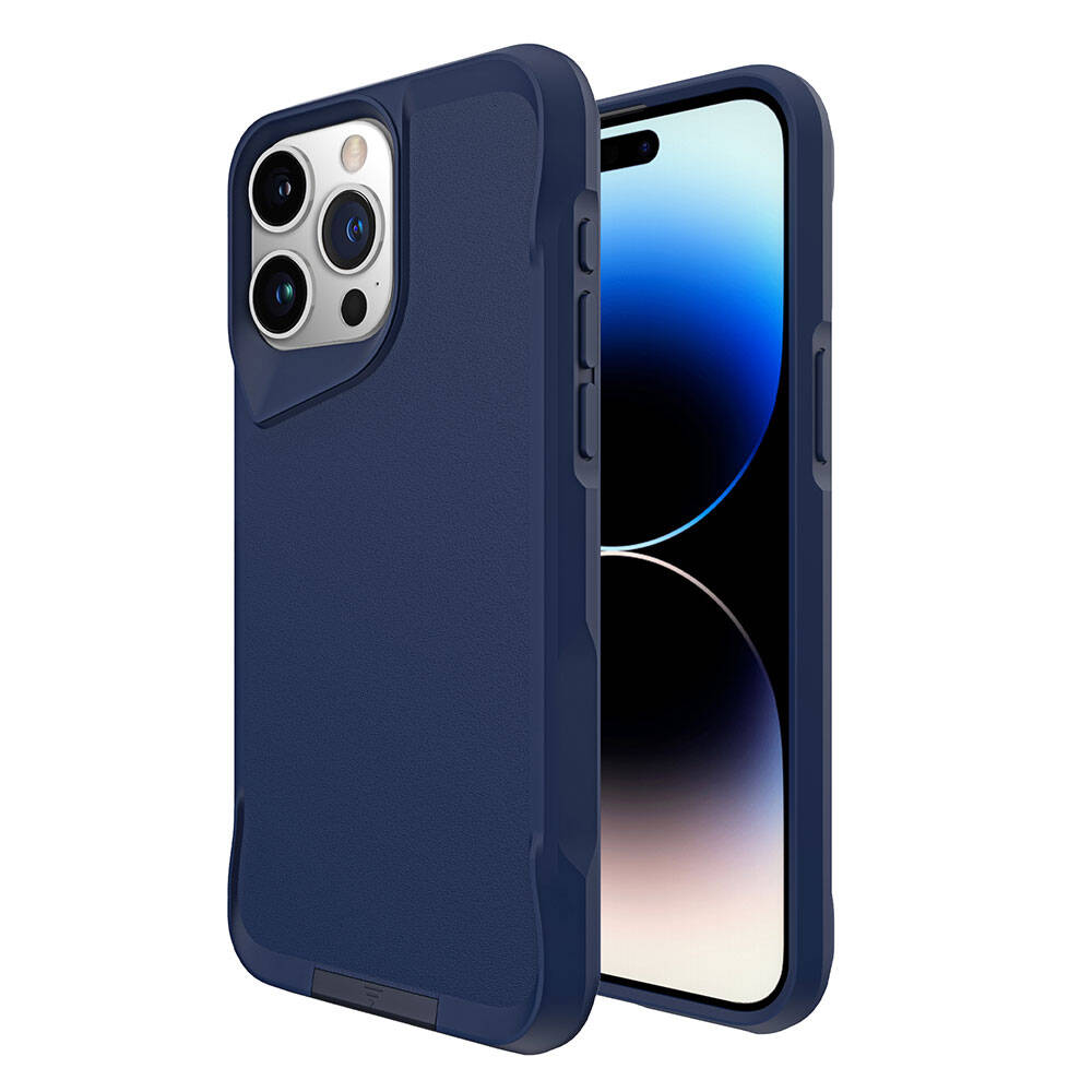 Apple iPhone 15 Pro Max Kılıf Zore Airbag Kenarlı T-Max Mat Standlı Kapak Lacivert