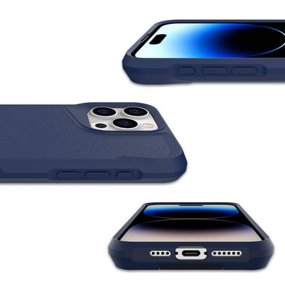 Apple iPhone 15 Pro Max Kılıf Zore Airbag Kenarlı T-Max Mat Standlı Kapak Lacivert