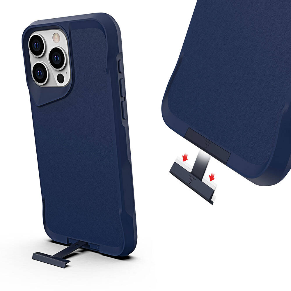 Apple iPhone 15 Pro Max Kılıf Zore Airbag Kenarlı T-Max Mat Standlı Kapak Siyah