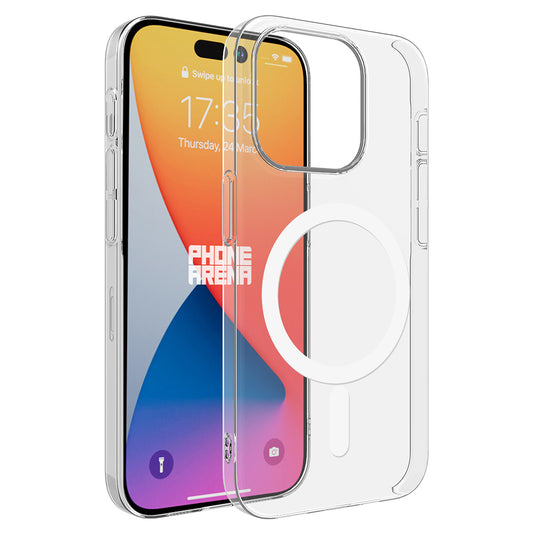 Apple iPhone 15 Pro Max Kılıf Zore M-safe Şarj Özellikli Şeffaf Tek Kamera Çerçeveli Porto Kapak Renksiz