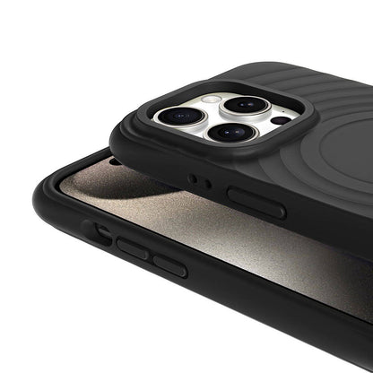 Apple iPhone 15 Pro Max M-safe Şarj Özellikli Airbagli Mat Görünümlü Zore Hepi Kapak Gri