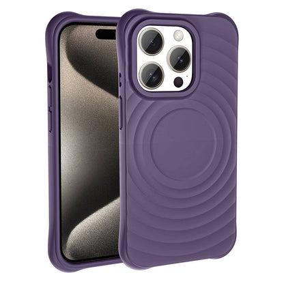 Apple iPhone 15 Pro Max M-safe Şarj Özellikli Airbagli Mat Görünümlü Zore Hepi Kapak Derin Mor