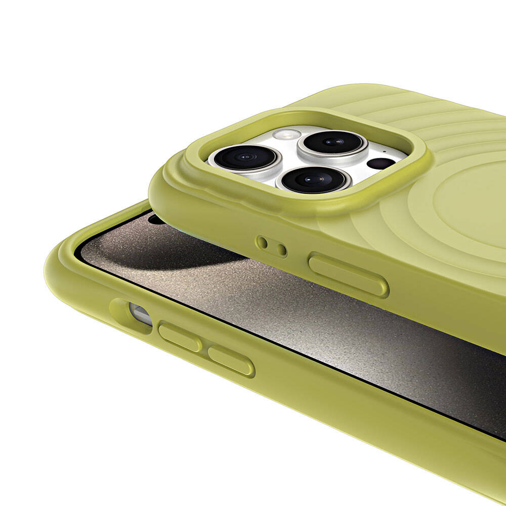 Apple iPhone 15 Pro Max M-safe Şarj Özellikli Airbagli Mat Görünümlü Zore Hepi Kapak Gri