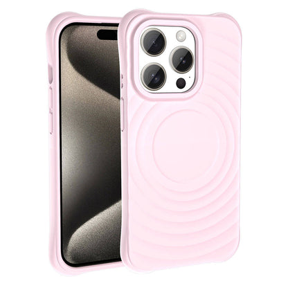 Apple iPhone 15 Pro Max M-safe Şarj Özellikli Airbagli Mat Görünümlü Zore Hepi Kapak Pembe Açık