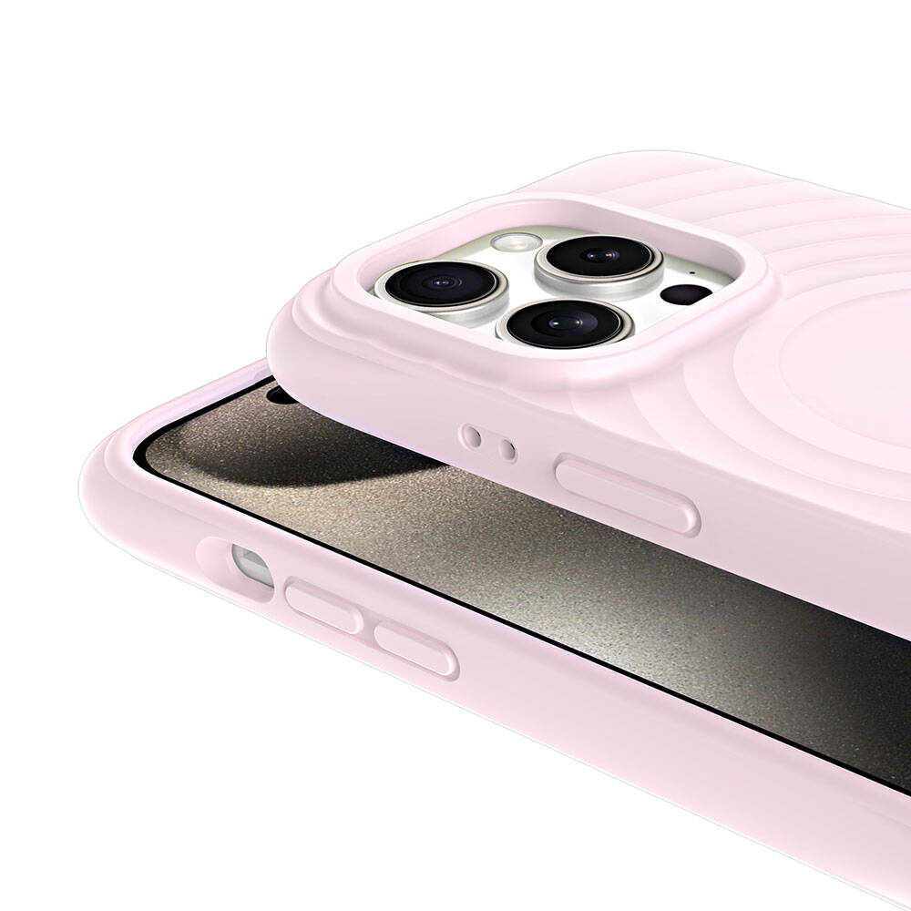 Apple iPhone 15 Pro Max M-safe Şarj Özellikli Airbagli Mat Görünümlü Zore Hepi Kapak Mavi Açık