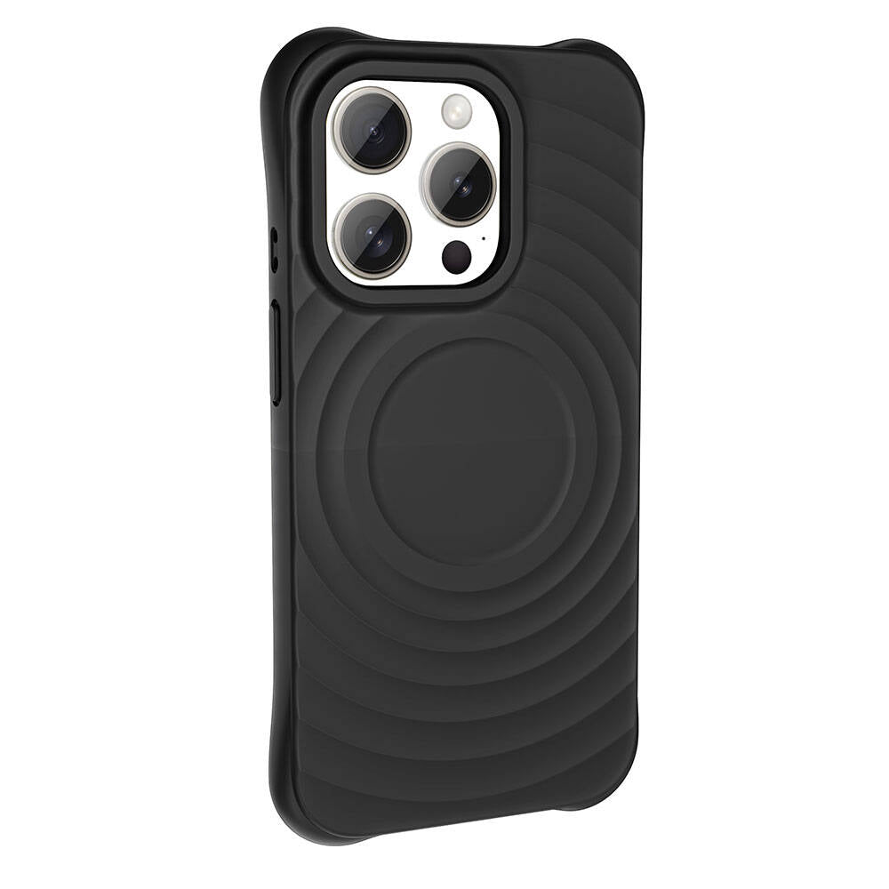 Apple iPhone 15 Pro Max M-safe Şarj Özellikli Airbagli Mat Görünümlü Zore Hepi Kapak Siyah