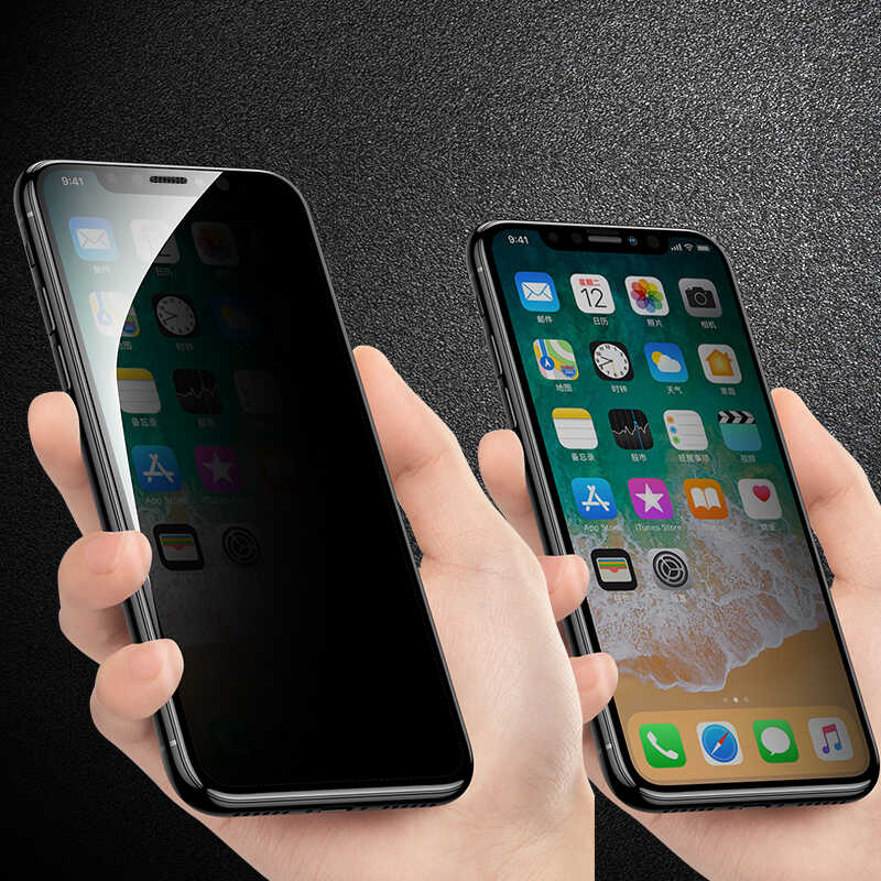 Apple iPhone 15 Pro Max Zore Anti-Dust Privacy Temperli Ekran Koruyucu Siyah