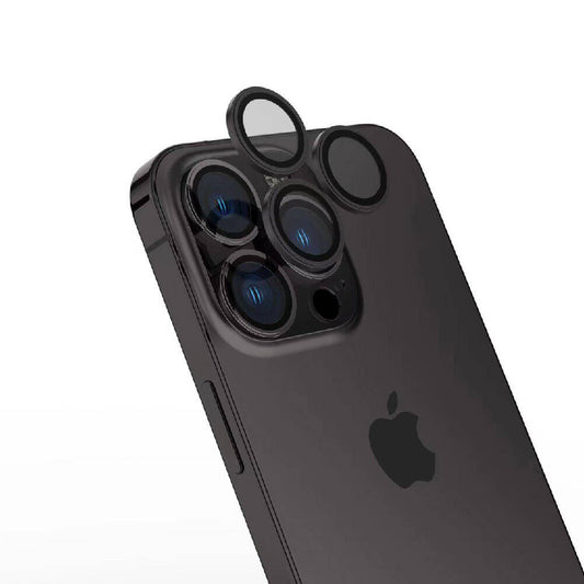 Apple iPhone 15 Pro Max Zore Safir CL-15 Parmak İzi Bırakmayan Anti-Reflective Kamera Lens Koruyucu Siyah