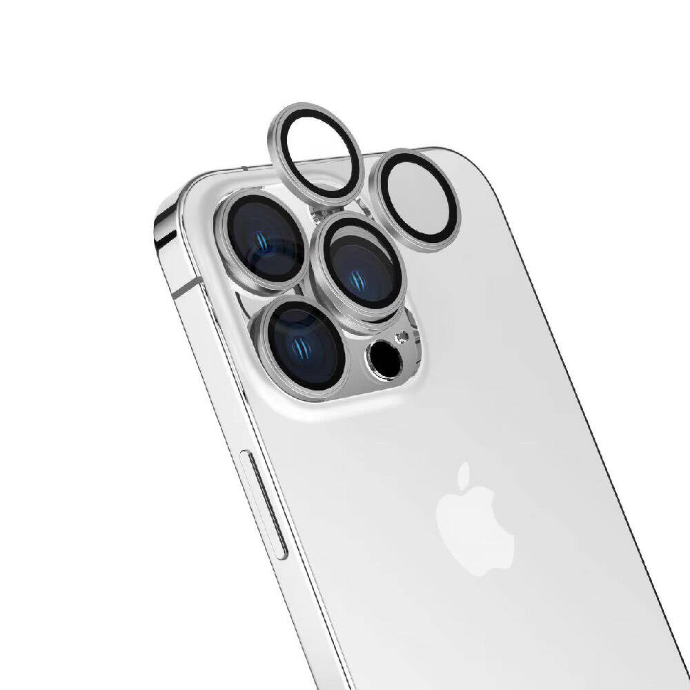 Apple iPhone 15 Pro Zore Safir CL-15 Parmak İzi Bırakmayan Anti-Reflective Kamera Lens Koruyucu Titanyum