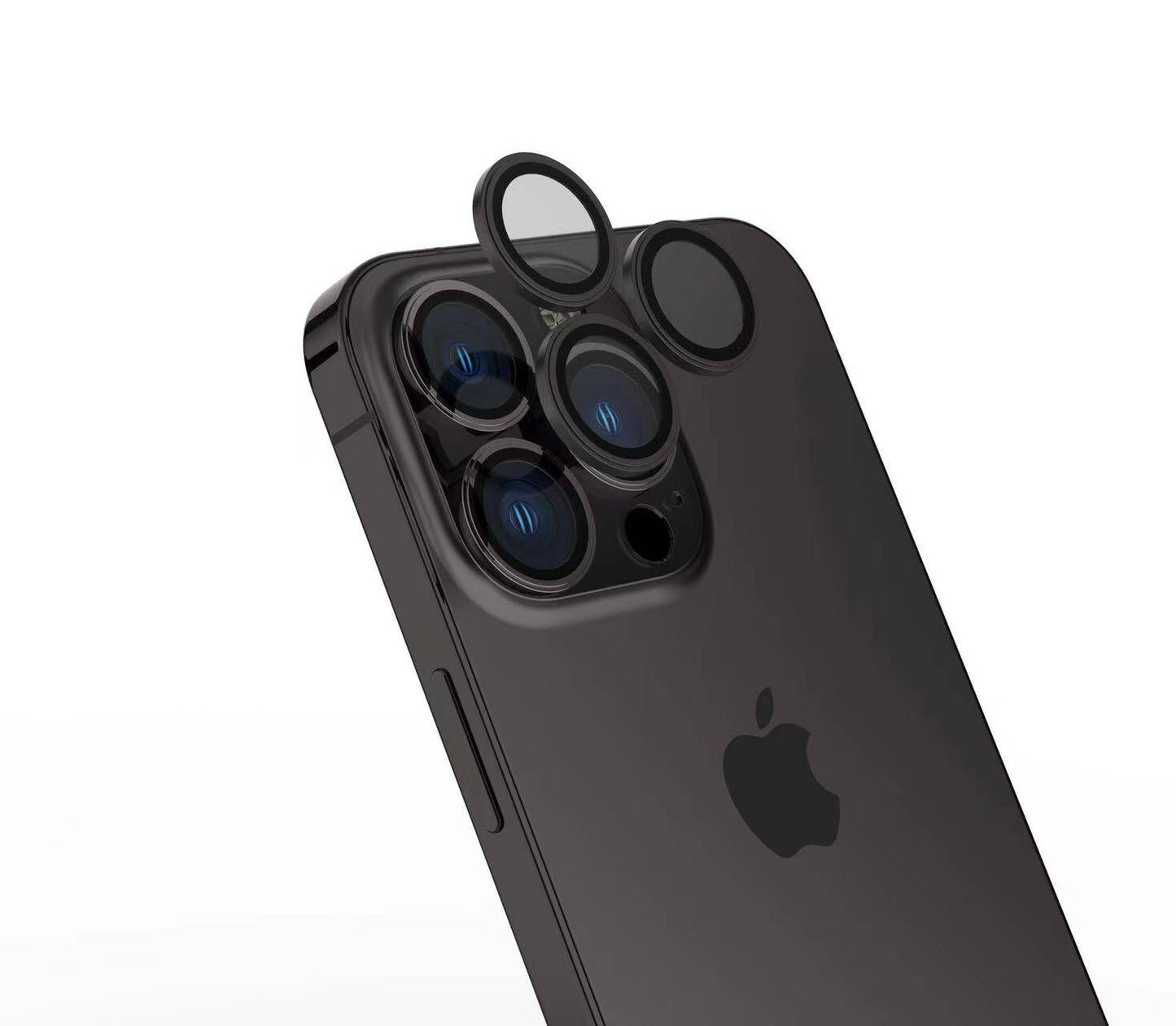 Apple iPhone 15 Pro Zore Safir CL-15 Parmak İzi Bırakmayan Anti-Reflective Kamera Lens Koruyucu Siyah