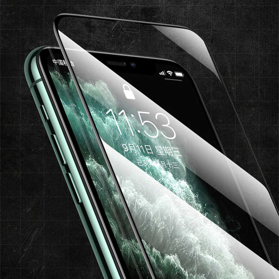 Apple iPhone 15 Zore Rio Glass Cam Ekran Koruyucu Siyah