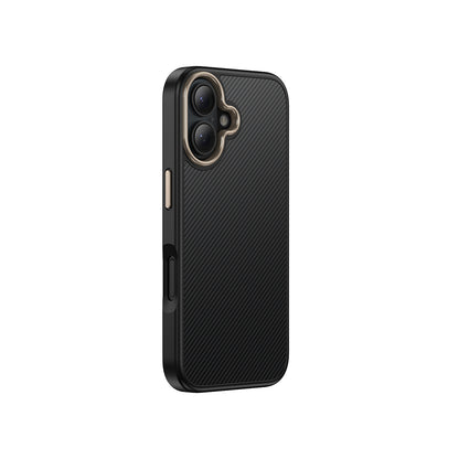 Apple iPhone 16 Kılıf M-safe Şarj Özellikli Karbon Fiber Görünümlü Zore Antina Kapak Mavi