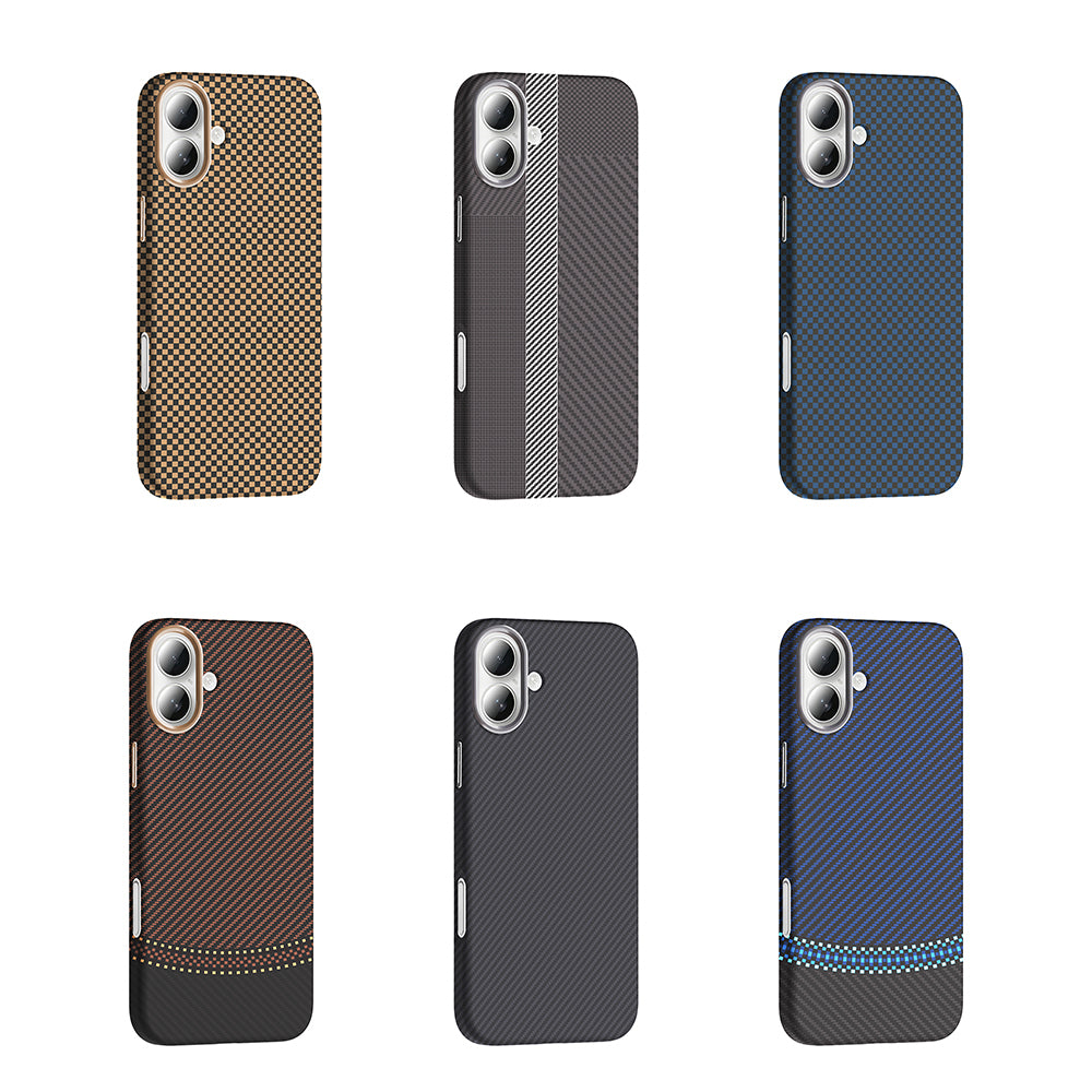 Apple iPhone 16 Kılıf M-safe Şarj Özellikli Karbon Fiber Görünümlü Zore Gros Kapak Siyah