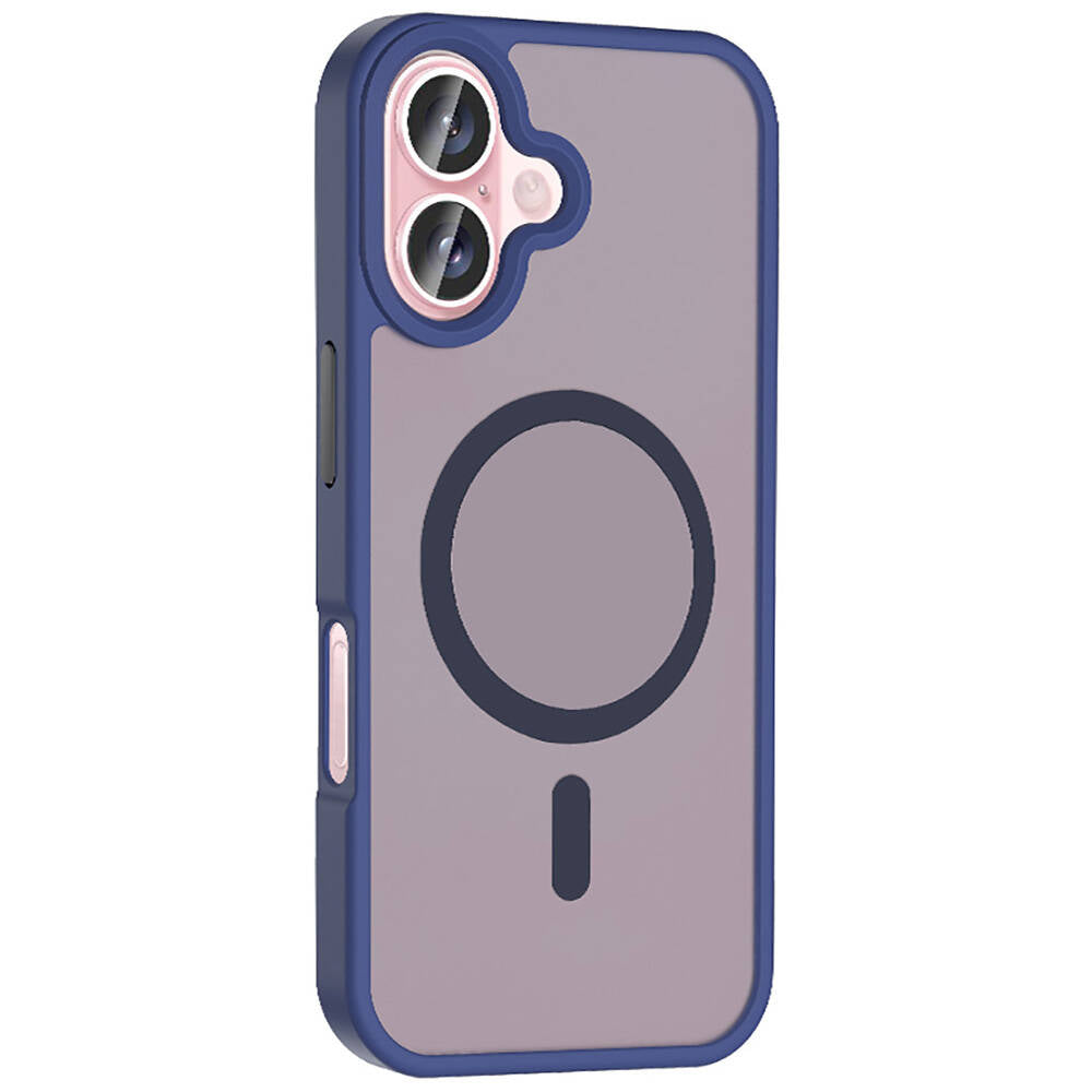 Apple iPhone 16 Kılıf M-safe Şarj Özellikli Mat Arka Yüzey Zore Sio Kapak Rose Brown