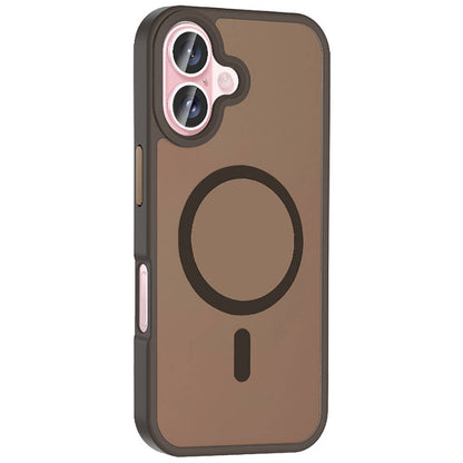 Apple iPhone 16 Kılıf M-safe Şarj Özellikli Mat Arka Yüzey Zore Sio Kapak Rose Gold